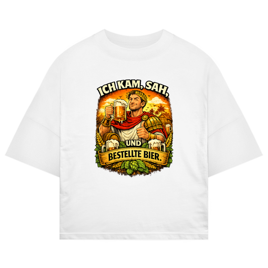 ST/ST Oversize T-Shirt „Ich kam, sah und bestellte Bier“ – Lustiger Bierspruch & Statement Shirt