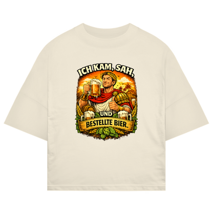 ST/ST Oversize T-Shirt „Ich kam, sah und bestellte Bier“ – Lustiger Bierspruch & Statement Shirt