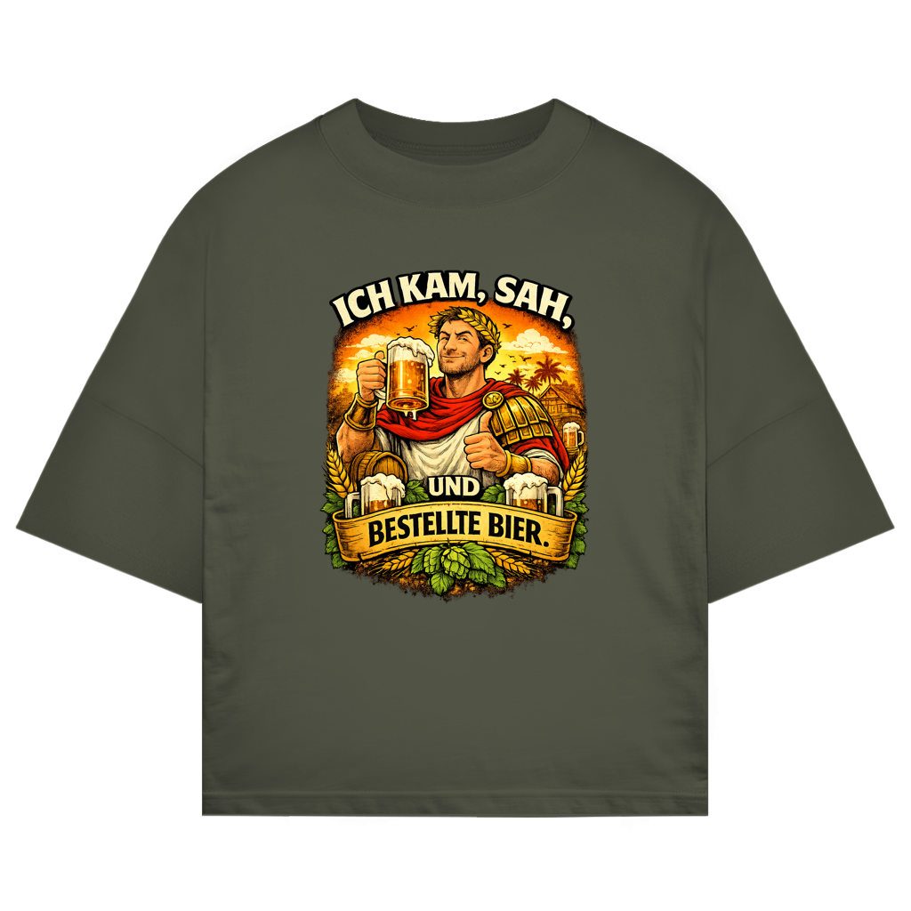 ST/ST Oversize T-Shirt „Ich kam, sah und bestellte Bier“ – Lustiger Bierspruch & Statement Shirt