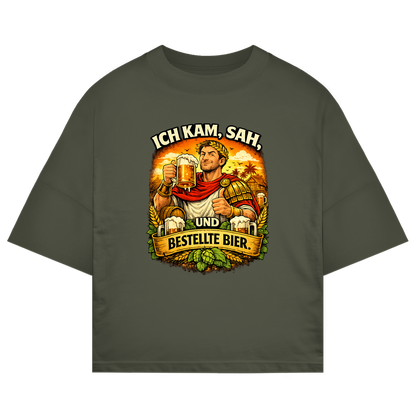ST/ST Oversize T-Shirt „Ich kam, sah und bestellte Bier“ – Lustiger Bierspruch & Statement Shirt