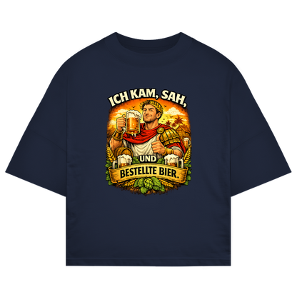 ST/ST Oversize T-Shirt „Ich kam, sah und bestellte Bier“ – Lustiger Bierspruch & Statement Shirt