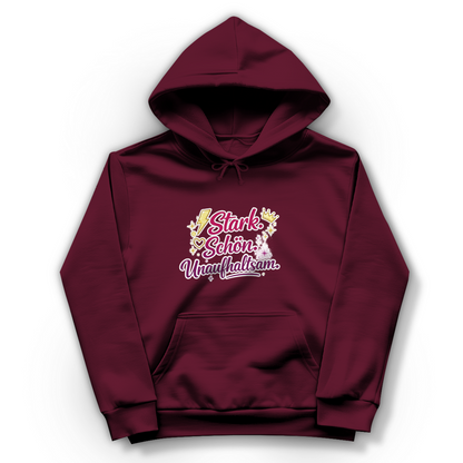 Damen Hoodie „Stark. Schön. Unaufhaltsam.“ – Empowerment Statement Hoodie für Frauen