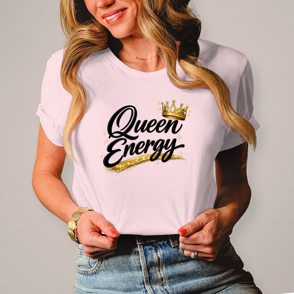 Damen T-Shirt „Queen Energy“ – Empowerment Statement Shirt für Frauen