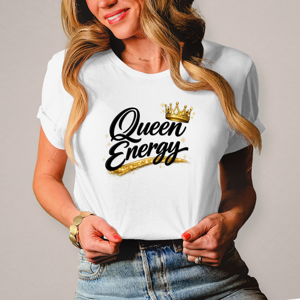 Damen T-Shirt „Queen Energy“ – Empowerment Statement Shirt für Frauen