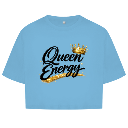Damen Oversize Crop Top „Queen Energy“ – Empowerment Statement Top für Frauen