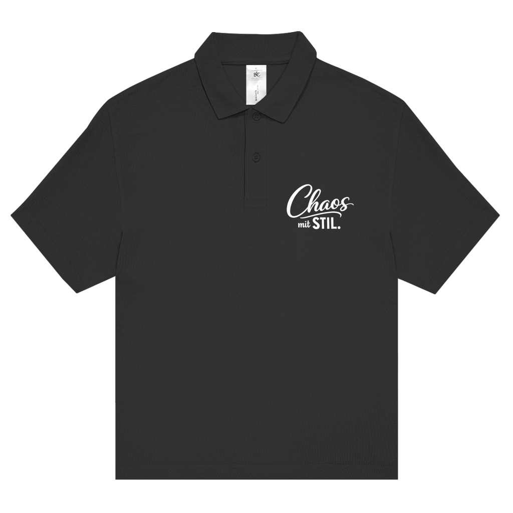 Unisex Poloshirt „Chaos mit STIL“ – Stilvolles Statement-Shirt mit Humor