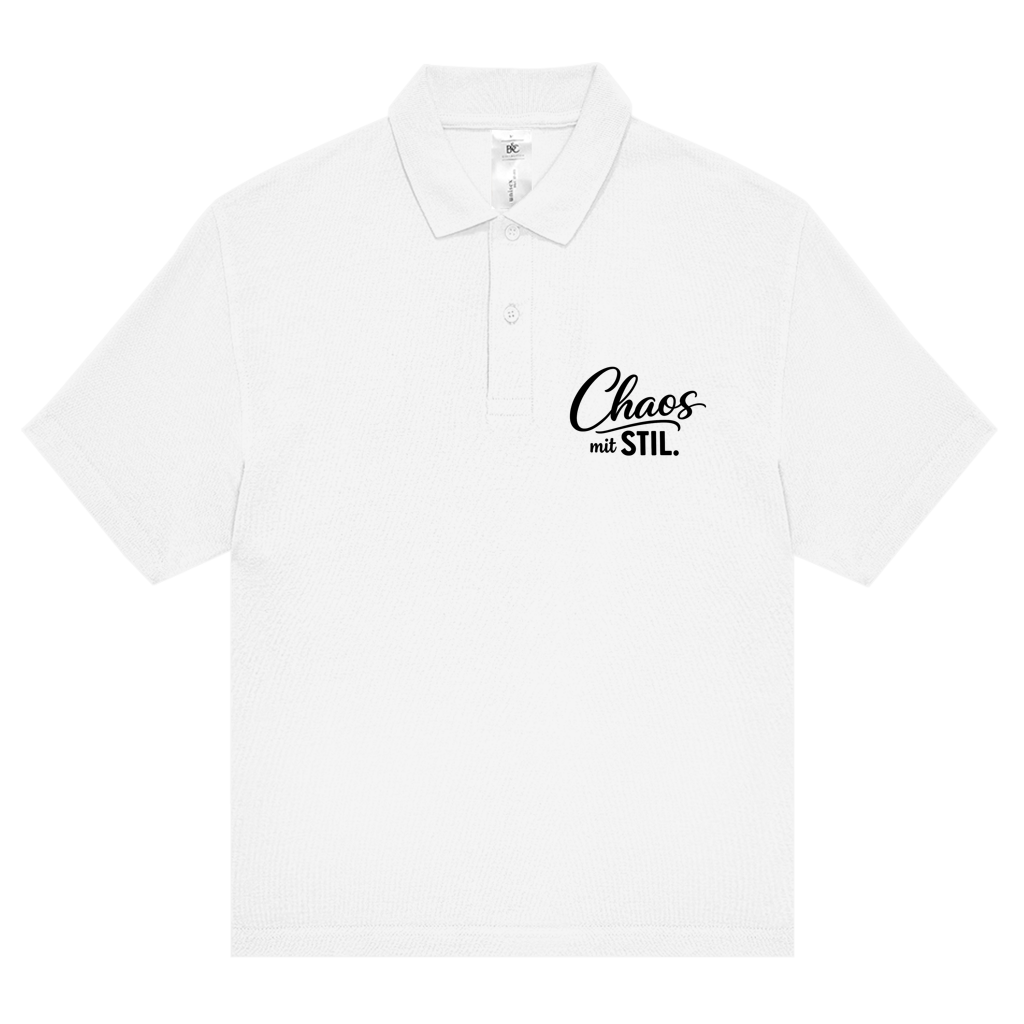 Unisex Poloshirt „Chaos mit STIL“ – Stilvolles Statement-Shirt mit Humor