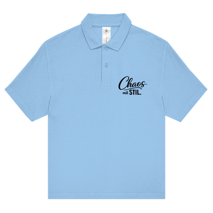Unisex Poloshirt „Chaos mit STIL“ – Stilvolles Statement-Shirt mit Humor