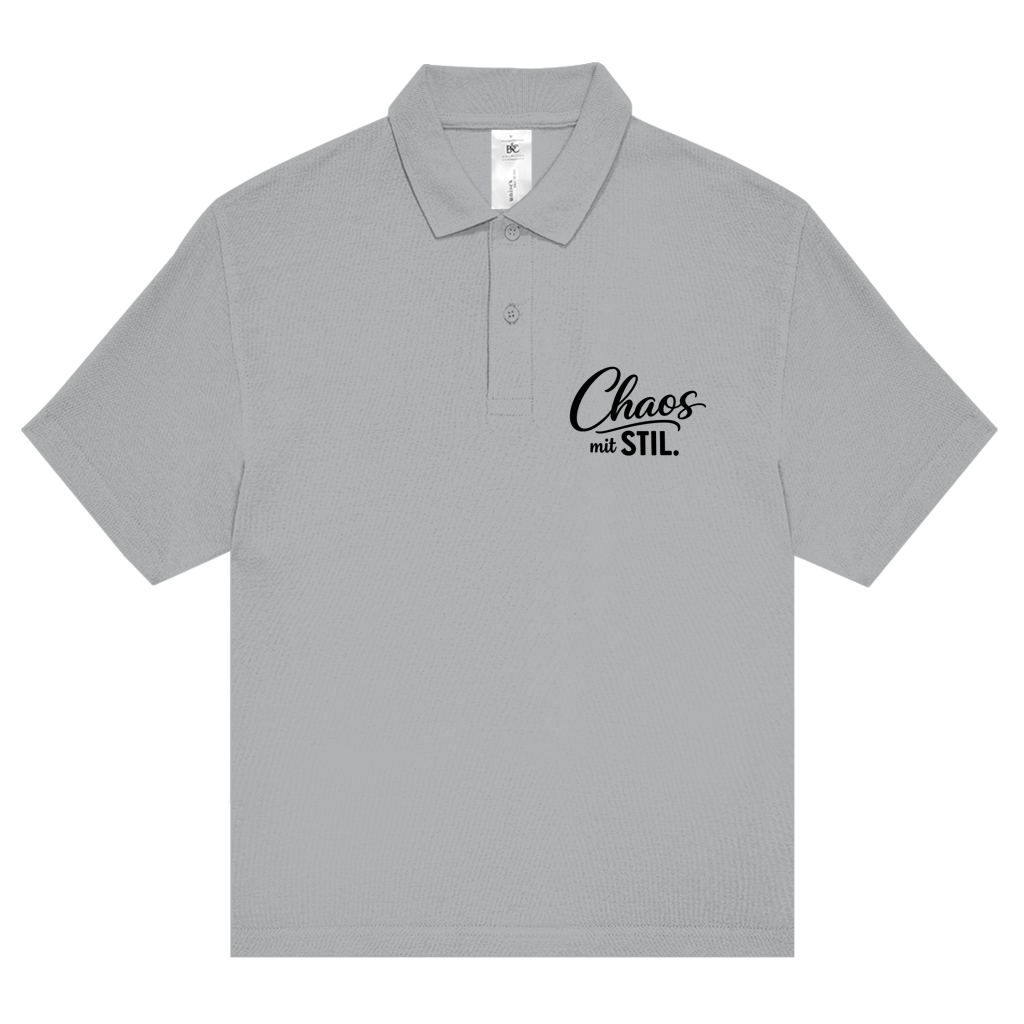 Unisex Poloshirt „Chaos mit STIL“ – Stilvolles Statement-Shirt mit Humor