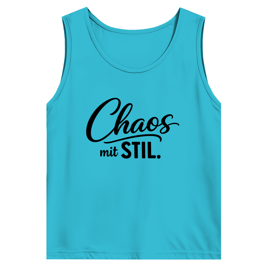 Herren Basic Tank Top „Chaos mit STIL“ – Statement Top mit Humor