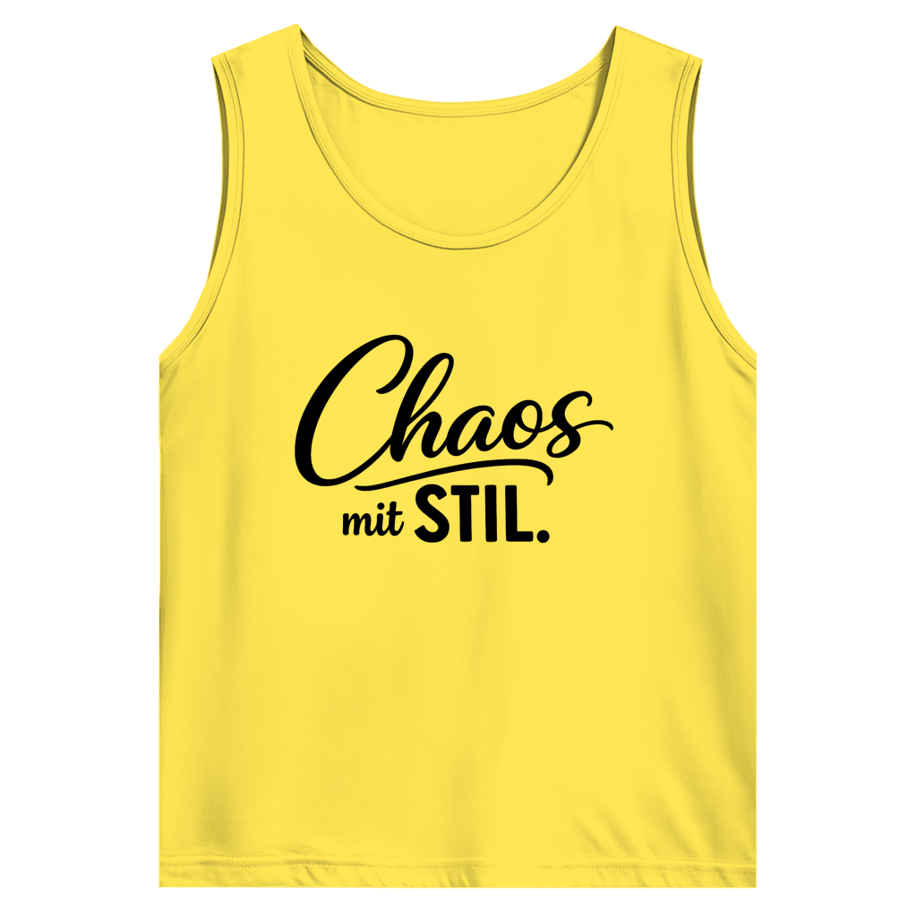 Herren Basic Tank Top „Chaos mit STIL“ – Statement Top mit Humor