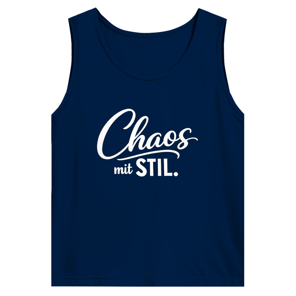 Herren Basic Tank Top „Chaos mit STIL“ – Statement Top mit Humor