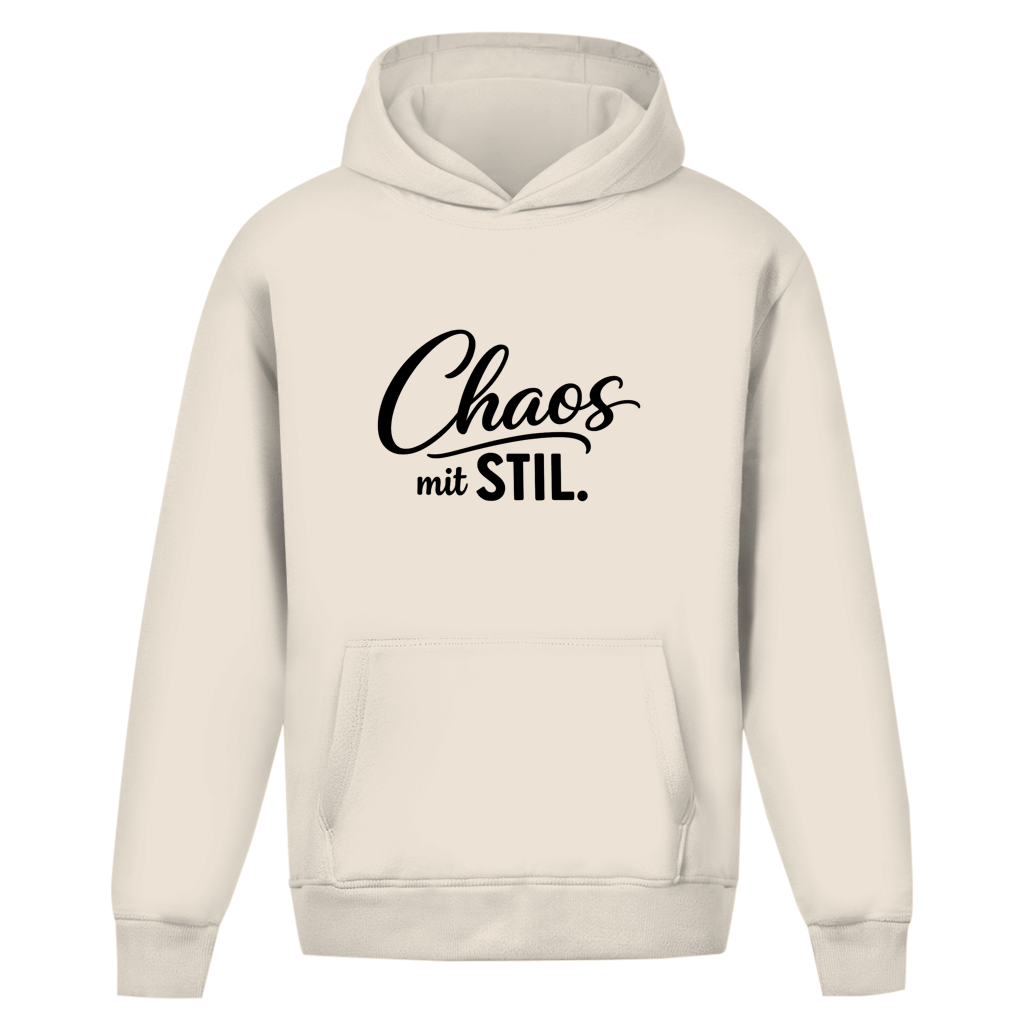 Oversize Hoodie ohne Kordel „Chaos mit STIL“ – Lässiger Statement Hoodie