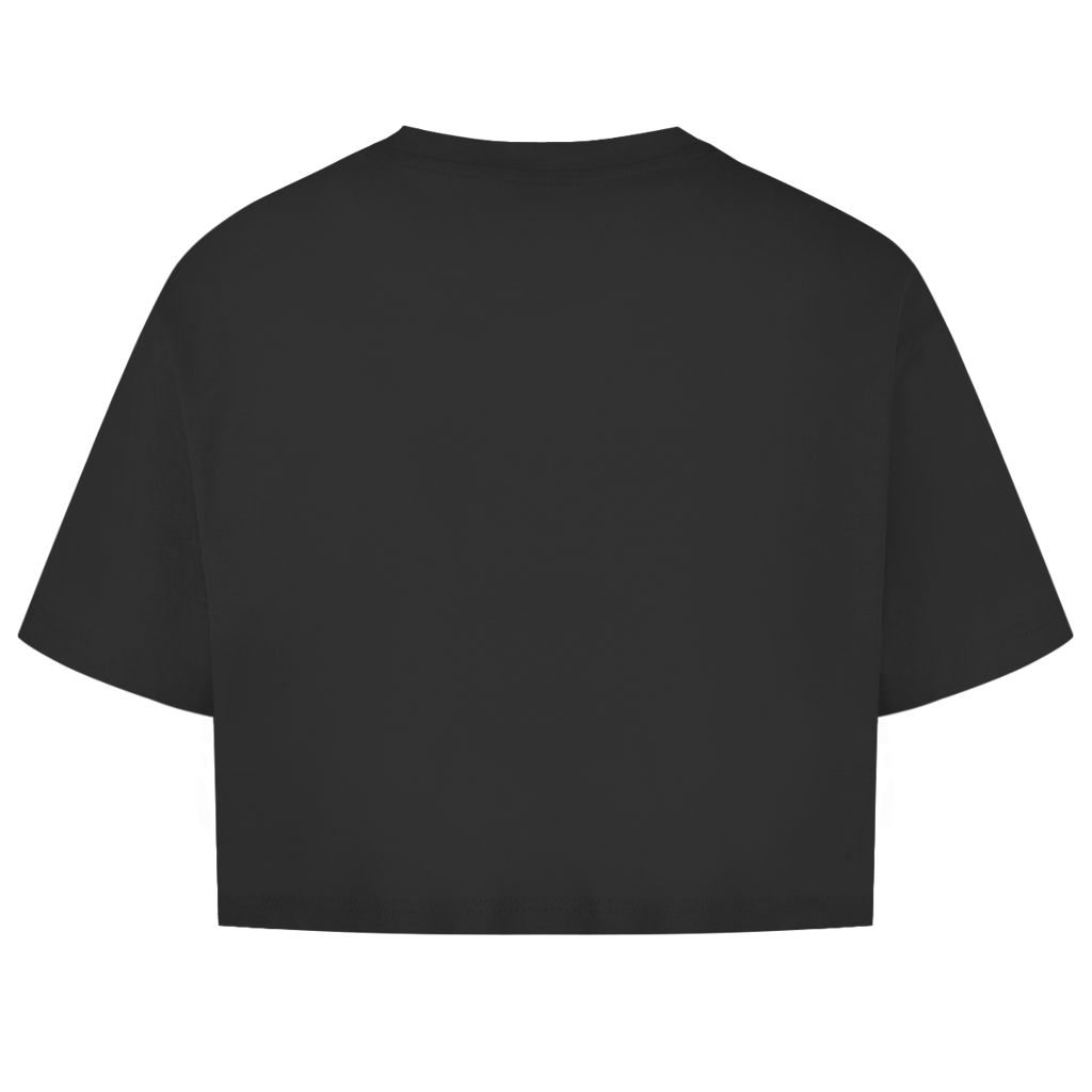 Damen Oversize Crop Top „Ich wollte die Welt verändern – aber sie wollte nicht zuhören“ | Lustiges Spruchshirt & Statement Cropped Shirt