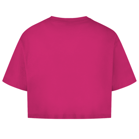 Damen Oversize Crop Top „Ich wollte die Welt verändern – aber sie wollte nicht zuhören“ | Lustiges Spruchshirt & Statement Cropped Shirt