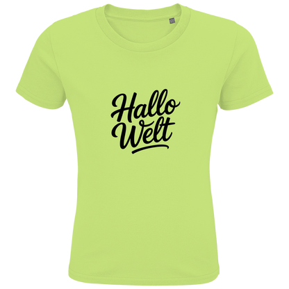 Kids Premium Bio T-Shirt „Hallo Welt“ – Nachhaltiges Kinder Spruchshirt