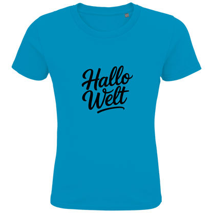 Kids Premium Bio T-Shirt „Hallo Welt“ – Nachhaltiges Kinder Spruchshirt