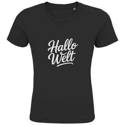 Kids Premium Bio T-Shirt „Hallo Welt“ – Nachhaltiges Kinder Spruchshirt