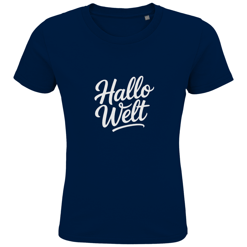 Kids Premium Bio T-Shirt „Hallo Welt“ – Nachhaltiges Kinder Spruchshirt