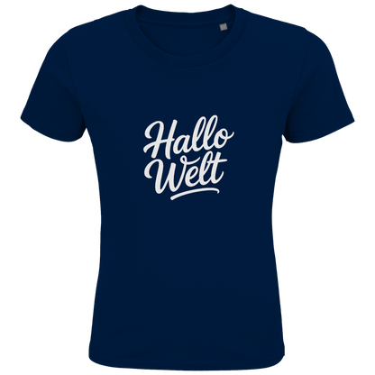 Kids Premium Bio T-Shirt „Hallo Welt“ – Nachhaltiges Kinder Spruchshirt