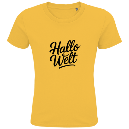 Kids Premium Bio T-Shirt „Hallo Welt“ – Nachhaltiges Kinder Spruchshirt