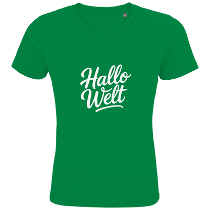 Kids Premium Bio T-Shirt „Hallo Welt“ – Nachhaltiges Kinder Spruchshirt