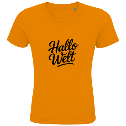 Kids Premium Bio T-Shirt „Hallo Welt“ – Nachhaltiges Kinder Spruchshirt