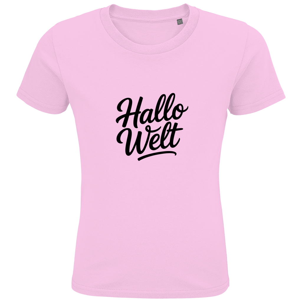 Kids Premium Bio T-Shirt „Hallo Welt“ – Nachhaltiges Kinder Spruchshirt