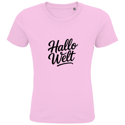 Kids Premium Bio T-Shirt „Hallo Welt“ – Nachhaltiges Kinder Spruchshirt