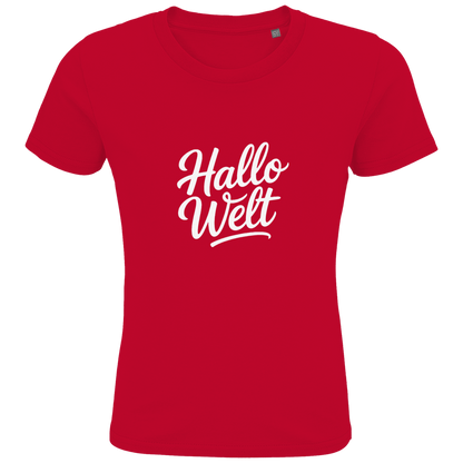 Kids Premium Bio T-Shirt „Hallo Welt“ – Nachhaltiges Kinder Spruchshirt