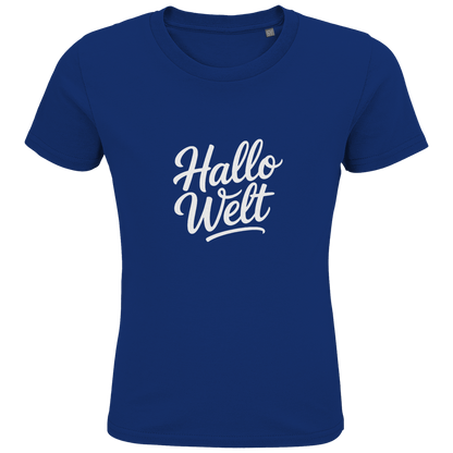Kids Premium Bio T-Shirt „Hallo Welt“ – Nachhaltiges Kinder Spruchshirt