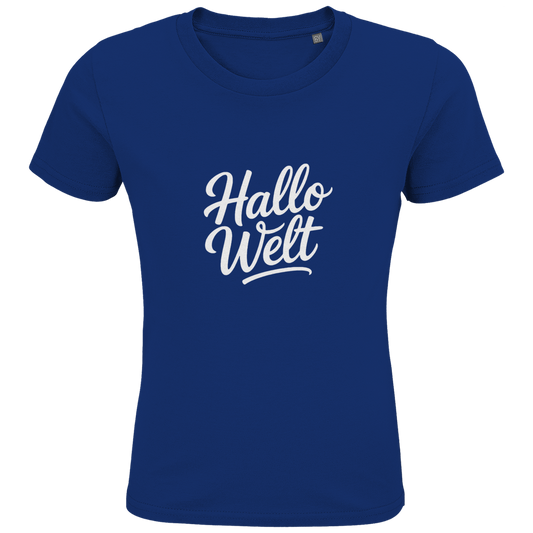 Kids Premium Bio T-Shirt „Hallo Welt“ – Nachhaltiges Kinder Spruchshirt