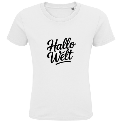 Kids Premium Bio T-Shirt „Hallo Welt“ – Nachhaltiges Kinder Spruchshirt