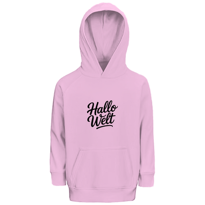 Kinder Bio Hoodie „Hallo Welt“ – Premium Kids Hoodie aus Bio-Baumwolle | Nachhaltiger Spruch Hoodie