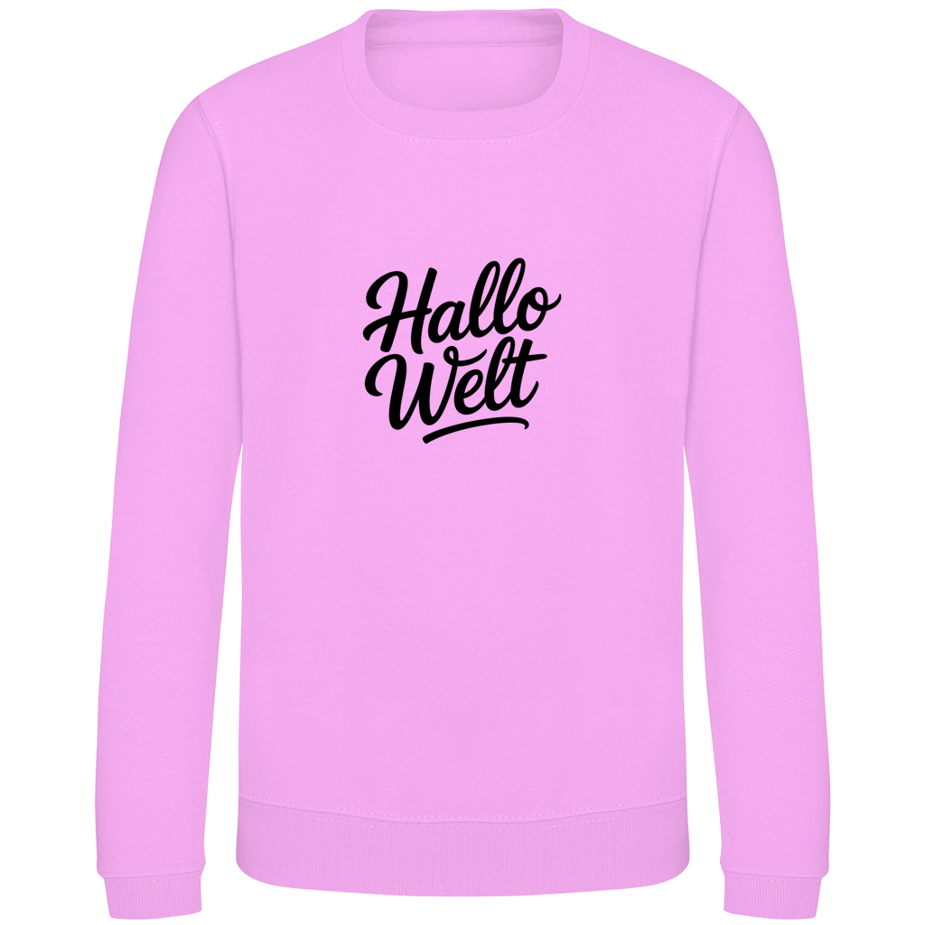 Kinder Sweatshirt „Hallo Welt“ – Premium Kids Pullover | Nachhaltiges Spruch Sweatshirt