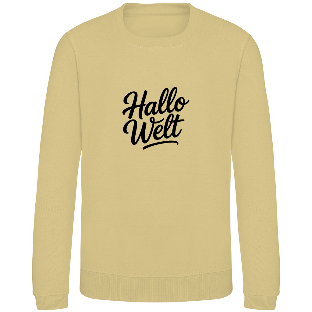 Kinder Sweatshirt „Hallo Welt“ – Premium Kids Pullover | Nachhaltiges Spruch Sweatshirt
