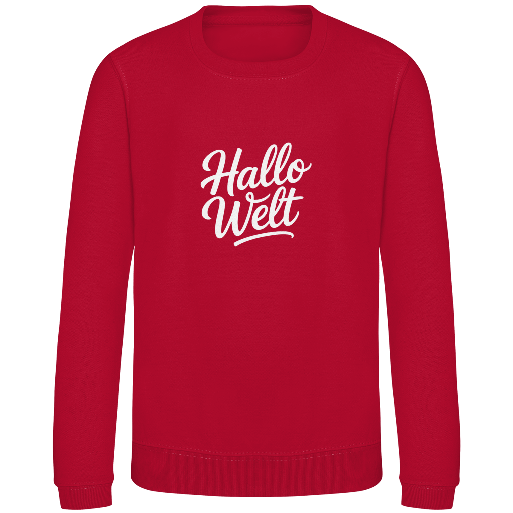 Kinder Sweatshirt „Hallo Welt“ – Premium Kids Pullover | Nachhaltiges Spruch Sweatshirt