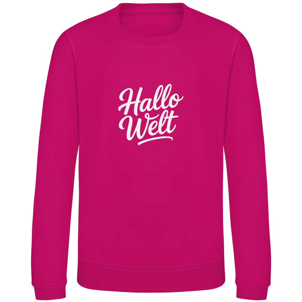 Kinder Sweatshirt „Hallo Welt“ – Premium Kids Pullover | Nachhaltiges Spruch Sweatshirt