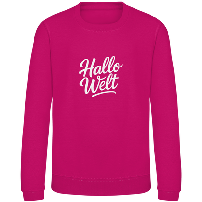Kinder Sweatshirt „Hallo Welt“ – Premium Kids Pullover | Nachhaltiges Spruch Sweatshirt