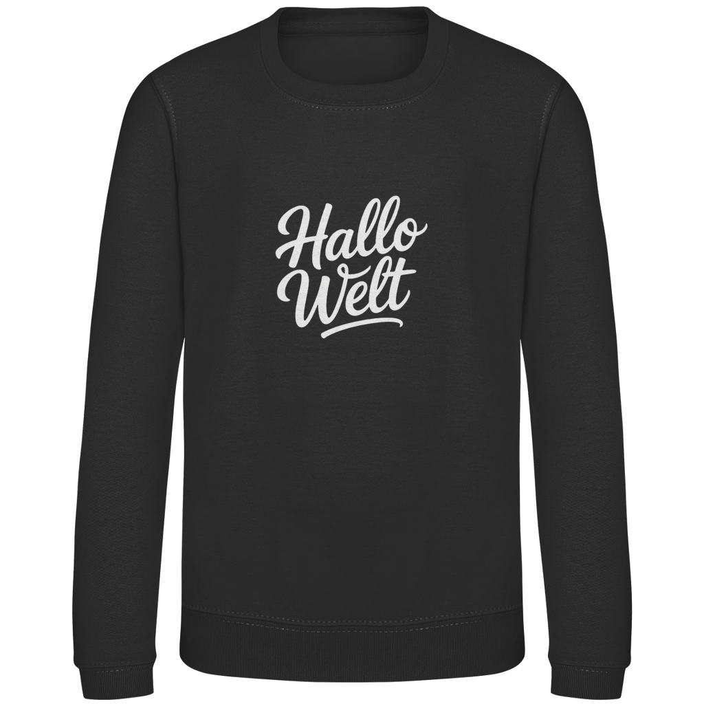 Kinder Sweatshirt „Hallo Welt“ – Premium Kids Pullover | Nachhaltiges Spruch Sweatshirt