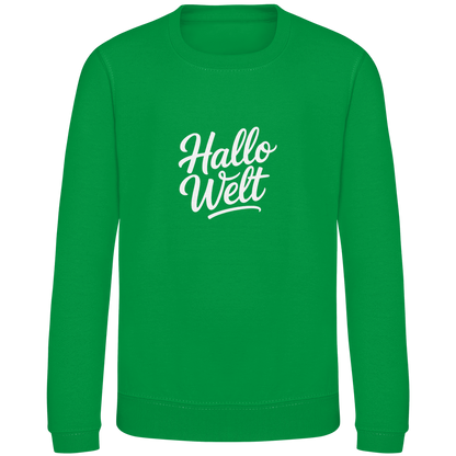 Kinder Sweatshirt „Hallo Welt“ – Premium Kids Pullover | Nachhaltiges Spruch Sweatshirt