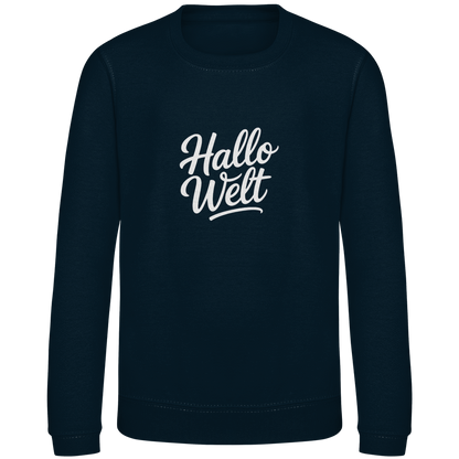 Kinder Sweatshirt „Hallo Welt“ – Premium Kids Pullover | Nachhaltiges Spruch Sweatshirt
