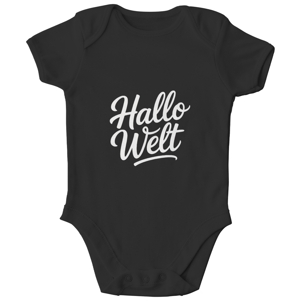 Kinder Bio Body „Hallo Welt“ – Premium Bodysuit aus Bio-Baumwolle | Nachhaltiger Spruch Body