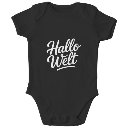 Kinder Bio Body „Hallo Welt“ – Premium Bodysuit aus Bio-Baumwolle | Nachhaltiger Spruch Body
