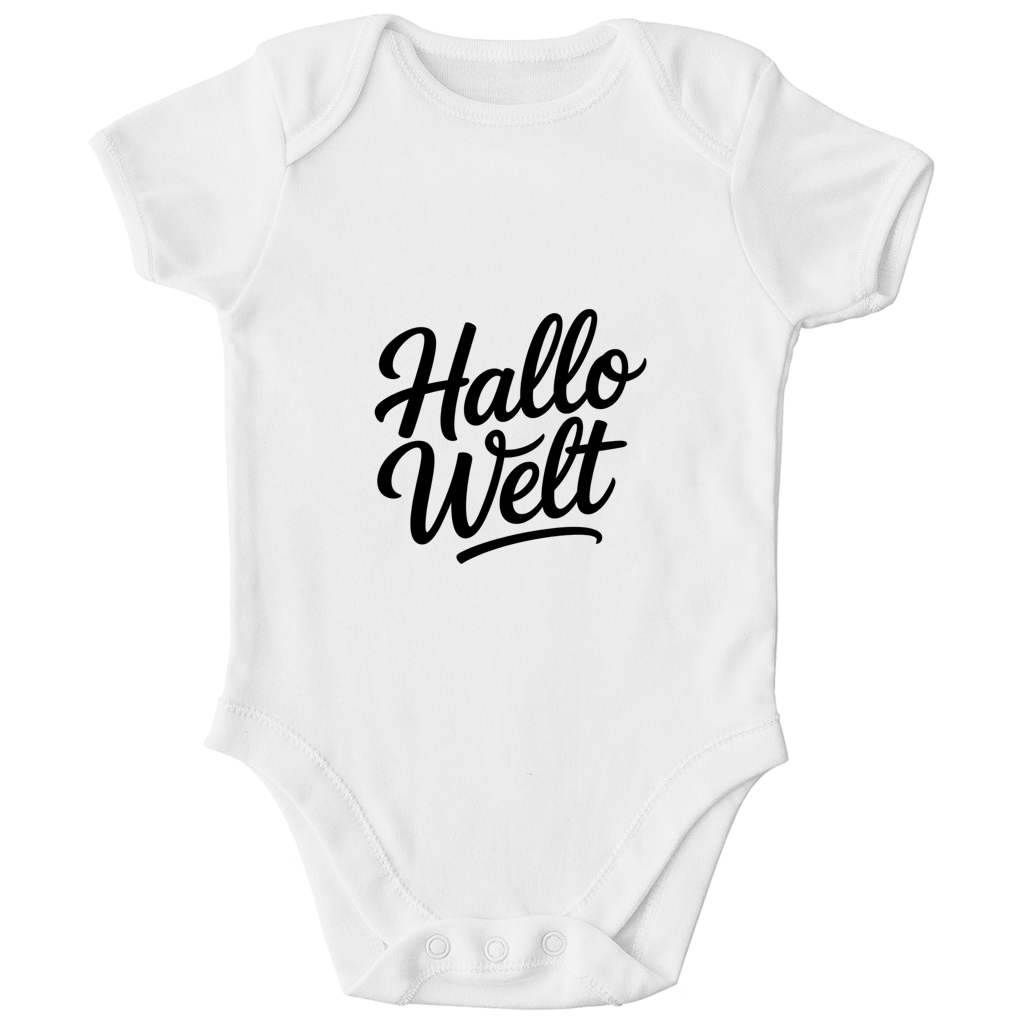 Kinder Bio Body „Hallo Welt“ – Premium Bodysuit aus Bio-Baumwolle | Nachhaltiger Spruch Body