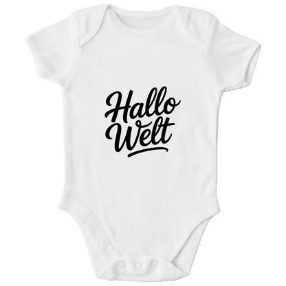 Kinder Bio Body „Hallo Welt“ – Premium Bodysuit aus Bio-Baumwolle | Nachhaltiger Spruch Body