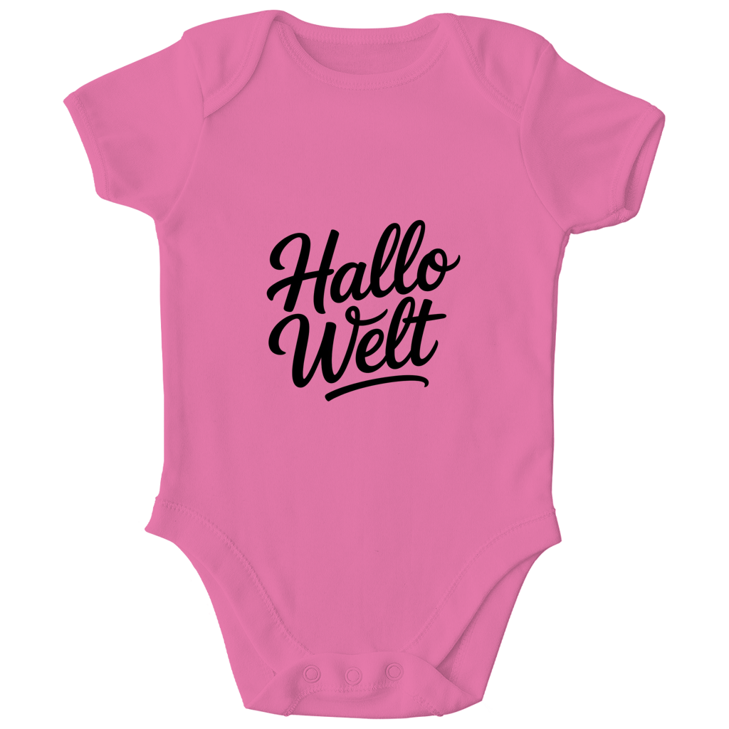 Kinder Bio Body „Hallo Welt“ – Premium Bodysuit aus Bio-Baumwolle | Nachhaltiger Spruch Body