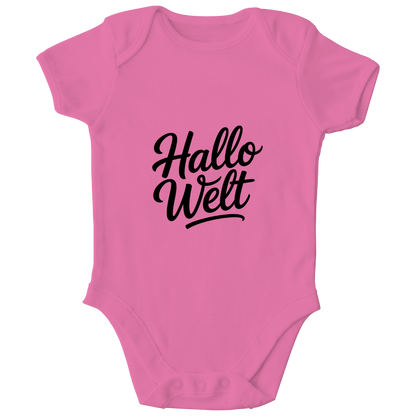 Kinder Bio Body „Hallo Welt“ – Premium Bodysuit aus Bio-Baumwolle | Nachhaltiger Spruch Body