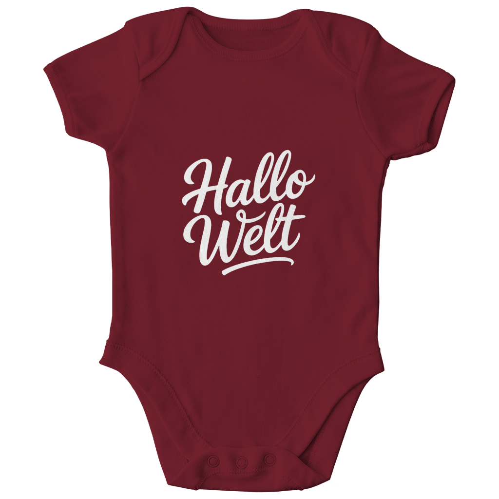 Kinder Bio Body „Hallo Welt“ – Premium Bodysuit aus Bio-Baumwolle | Nachhaltiger Spruch Body