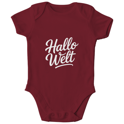 Kinder Bio Body „Hallo Welt“ – Premium Bodysuit aus Bio-Baumwolle | Nachhaltiger Spruch Body